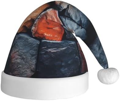 QINZHENG Retro Stone Print Santa Hat for Women