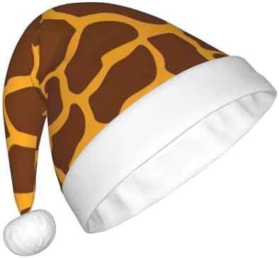 QINZHENG Giraffe Print Santa Hat for Women