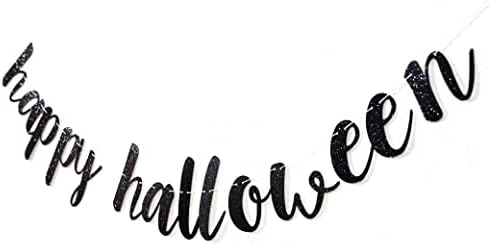 Happy Halloween Black Banner - Party Decoration