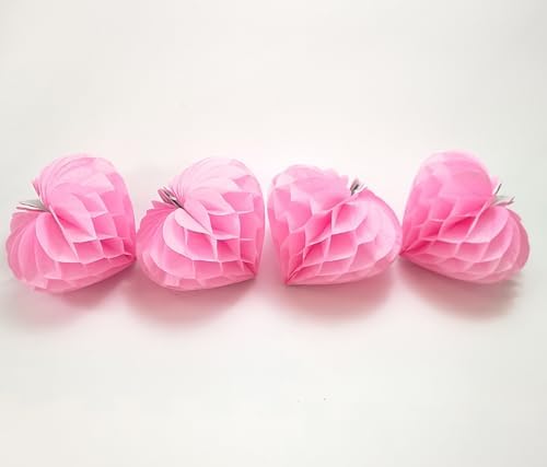 Heart Tissue Paper Pom Poms Decor Set 12pcs