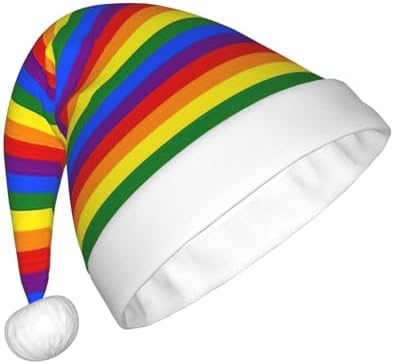 QINZHENG Personalized Rainbow Santa Hat