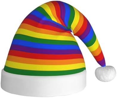 QINZHENG Personalized Rainbow Santa Hat