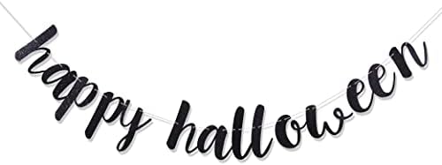 Happy Halloween Black Banner - Party Decoration
