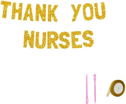 Meowoo Gold Glitter Thank You Nurses Banner