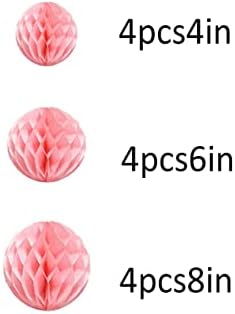 15pcs Lt-Pink Honeycomb Balls Decor Kit