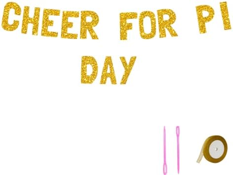 Meowoo Pi Day Banner with Gold Glitter
