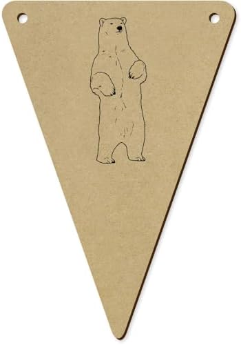 5 Pack Standing Polar Bear Wooden Bunting Flags