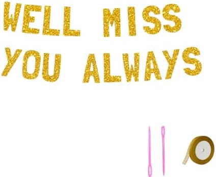 Meowoo Farewell Decor Banner Glitter Gold Reusable Letters