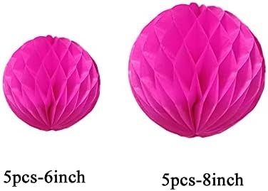 Honeycomb Balls Party Decorations 10 Pieces Rose Red