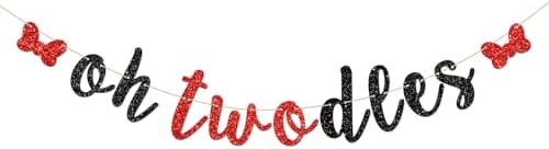 INNORU 2nd Birthday Banner with Glitter Letters