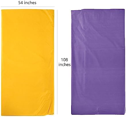 OULIGET 8 Ft Rectangle Tablecloths 2 Pack Purple Yellow