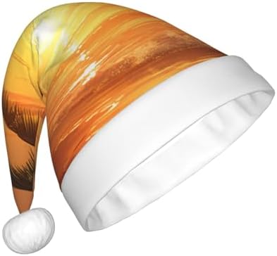 QinZheng Personalized Santa Hat with Palm Tree Print