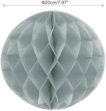 MECCANIXITY 8 Inch Grey Paper Pom Pom Flower Balls Pack of 6