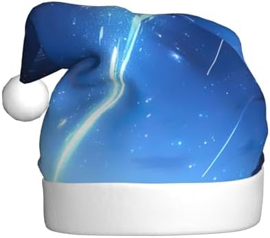 QIN ZHENG Splendid Star Print Santa Hat for Women Adult