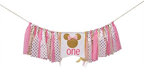 Pink and Gold Minnie Mouse Birthday Banner