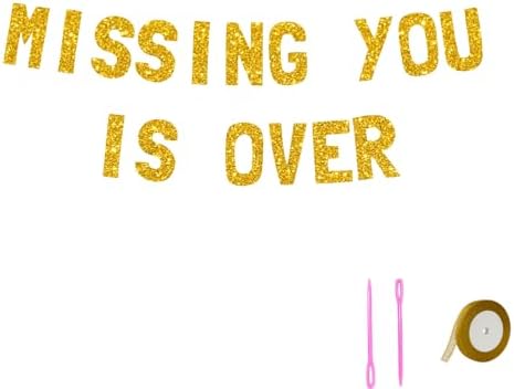 Meowoo Farewell Banner Missing You is Over Gold Decor