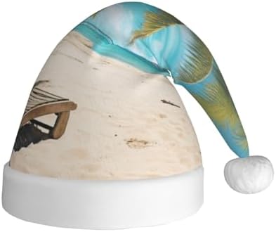 QINZHENG Personalized Santa Hat with Beach Print