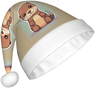 Cartoon Cute Otter Santa Hat Personalized