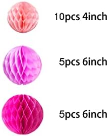 Yangeey Party Honeycomb Balls 20PCS 4 6 Decorations