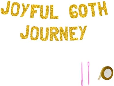 Meowoo Joyful 60th Journey Banner with Gold Glitter