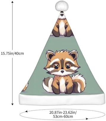 QINZHENG Cartoon Raccoon Santa Hat