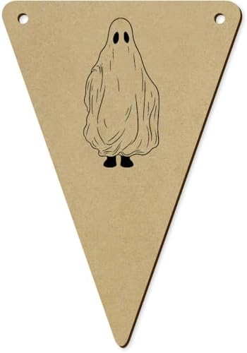 Funny Halloween Ghost Wooden Bunting Flags Set of 5