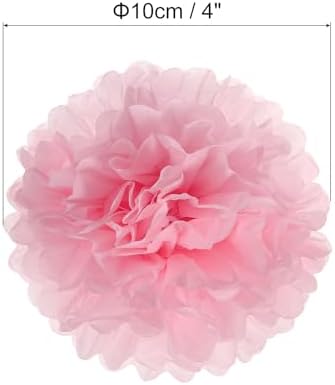 PATIKIL 4 Inch Light Pink Tissue Pom Poms 20 Pack