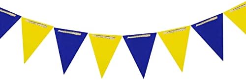 ZOOYOO 20 Feet Blue Yellow Pennant Banner 30pcs Flags Pack