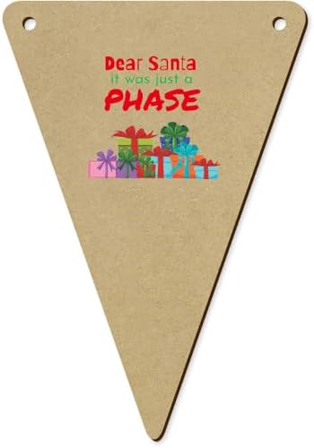 5 x 140mm Dear Santa Wooden Bunting Flags
