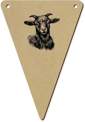 5 x 140mm Baby Goat Portrait Wooden Bunting Flags