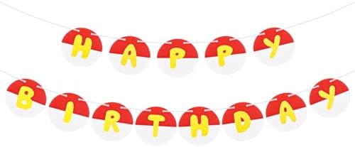 Pre-strung Red and White Birthday Banner for Kids