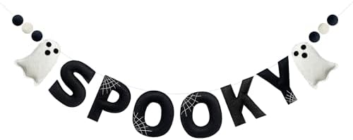 Halloween Decor Pre-Strung Felt Spooky Banner Garland