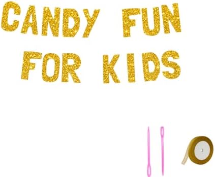 Meowoo Sweet Candy Fun Banner with Glittery Gold Letters