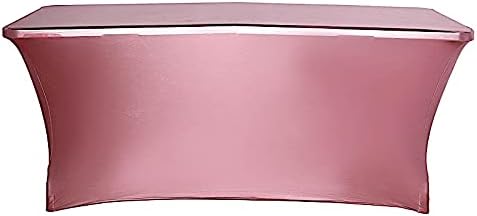 BalsaCircle 6 Feet Rose Gold Fitted Spandex Tablecloth