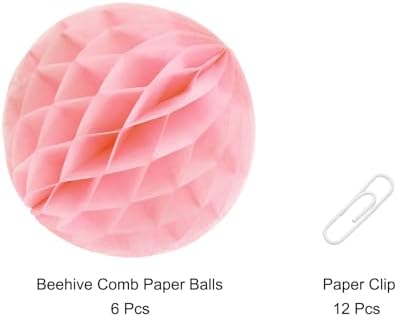 MECCANIXITY 6 Inch Light Pink Paper Pom-Poms Balls