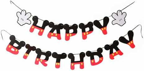 Morndew Cartoon Mouse Birthday Banner Set