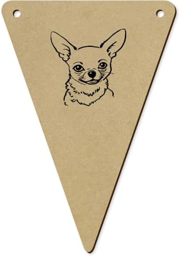 5 Piece 140mm Chihuahua Puppy Wooden Bunting Flags