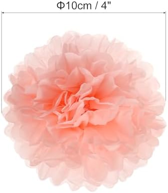 PATIKIL 4 Inch Tissue Pom Poms Flowers 20 Pack Light Orange