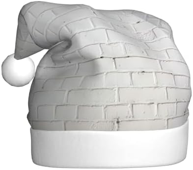 QINZHENG Old White Brick Wall Santa Hat for Women