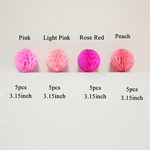 Hanging Paper Honeycomb Balls Party Decorations 20 Piece Set