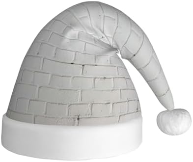 QINZHENG Old White Brick Wall Santa Hat for Women