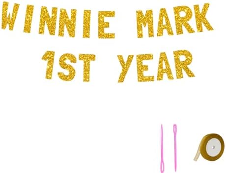 Meowoo Winnie Mark 1st Birthday Banner