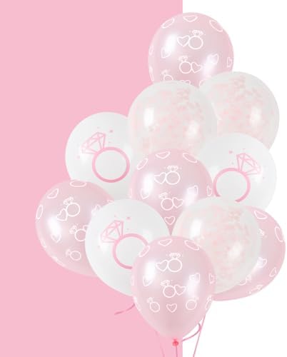 Diamond Heart Pattern Pink Latex Balloons 30 PCS