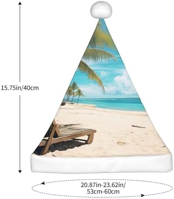 QINZHENG Personalized Santa Hat with Beach Print