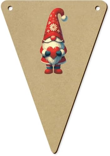 5 Piece 140mm Gonk Father Christmas Wooden Bunting Flags