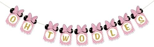 INNORU Oh Twodles Banner 2nd Birthday Decor for Girls
