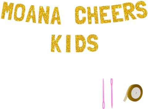 Meowoo Glitter Gold Banner with 77-Inch Letters