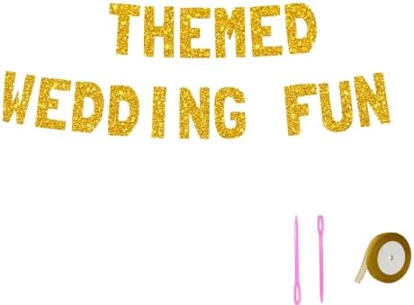 Meowoo Gold Glitter Wedding Banner 77 Inch Letters