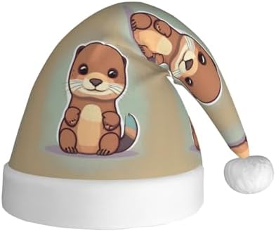 Cartoon Cute Otter Santa Hat Personalized