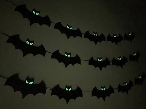 Halloween Glow Eyes Bats Banner Set